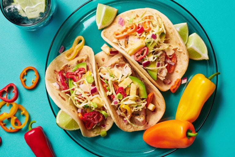 Fish Tacos with Pineapple-Pepper Slaw - SUNSET Grown. All rights reserved.